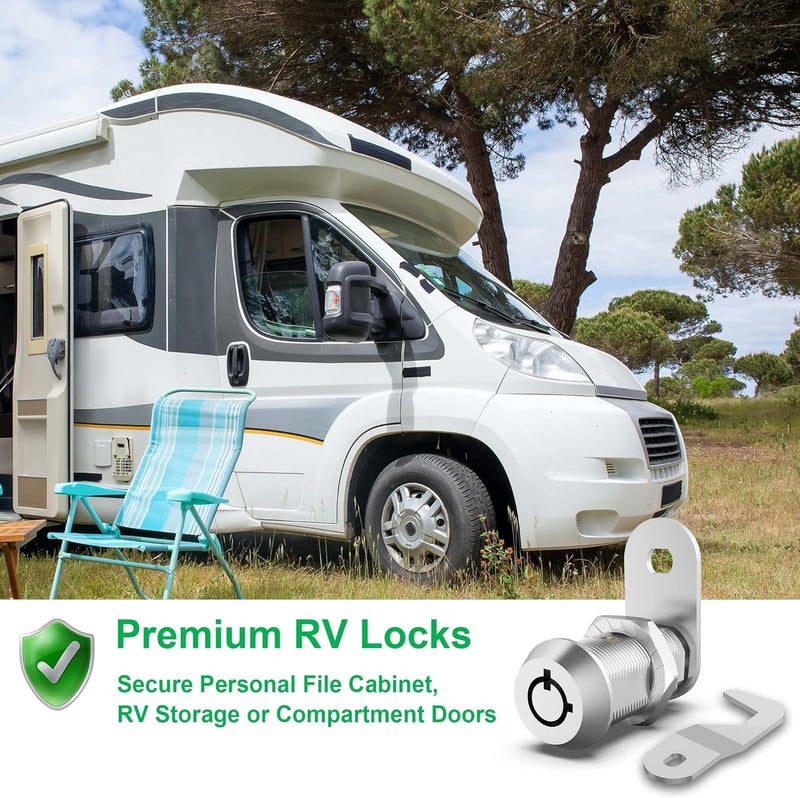 Hecfu 1 Pcs Tool Box Locks with Keys, Tubular Cam Lock 1-1/8" Keyed Alike, Hook Cam, Toolbox Locks Secure Your Tool Box Mailbox Drawer Cabinet Lock, Silver Zinc Alloy - Image 4